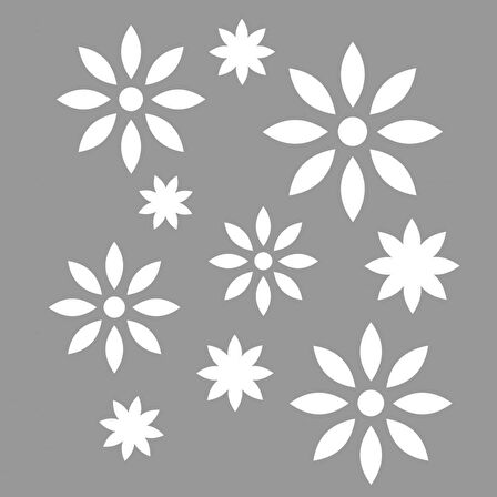 Çiçek Yıldız Desen Stencil Boyama şablonu 30x30 cm, Duvar Stencil, Fayans Stencil, Mobilya Stencil