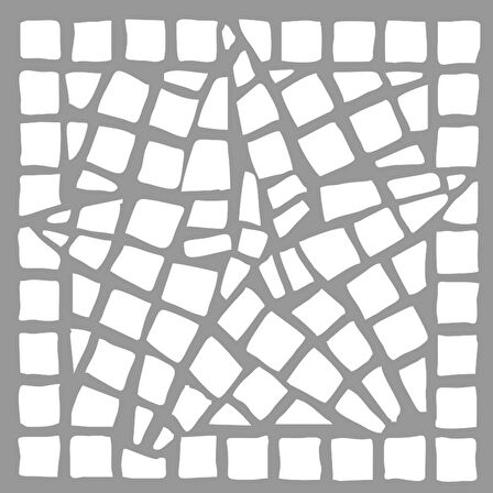 Mozaik Yıldız Stencil Boyama şablonu 30x30 cm, Duvar Stencil, Fayans Stencil, Mobilya Stencil