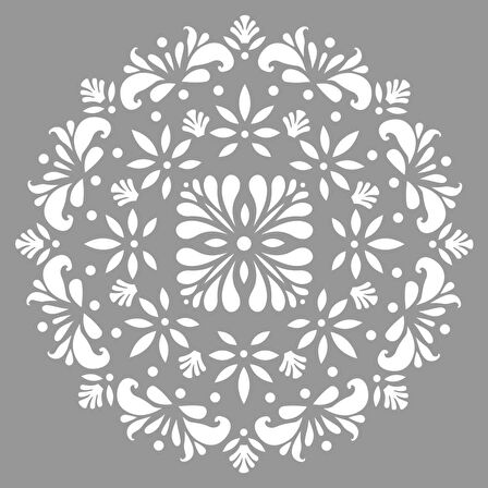 Mandala 33 Stencil Boyama şablonu 30x30 cm, Duvar Stencil, Fayans Stencil, Mobilya Stencil