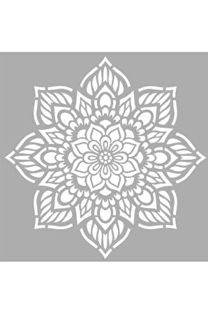 Mandala 36 Stencil Boyama şablonu 30x30 cm, Duvar Stencil, Fayans Stencil, Mobilya Stencil