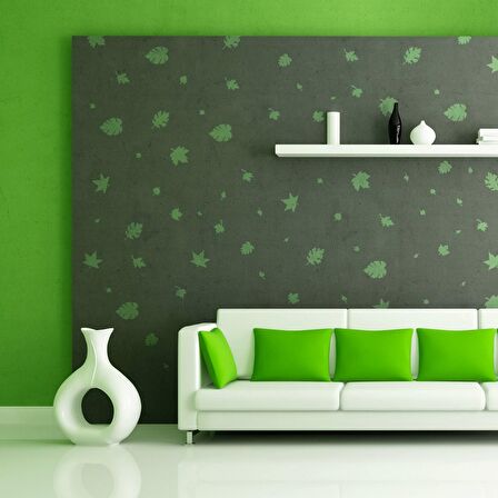 Yaprak Kolaj Stencil Boyama şablonu 30x30 cm, Duvar Stencil, Fayans Stencil, Mobilya Stencil