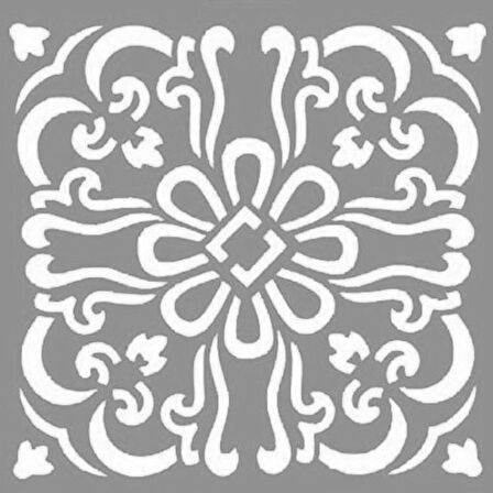 Karo Daisy Stencil Boyama şablonu 30x30 cm, Duvar Stencil, Fayans Stencil, Mobilya Stencil