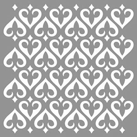 Karo Kalp Stencil Boyama şablonu 30x30 cm, Duvar Stencil, Fayans Stencil, Mobilya Stencil