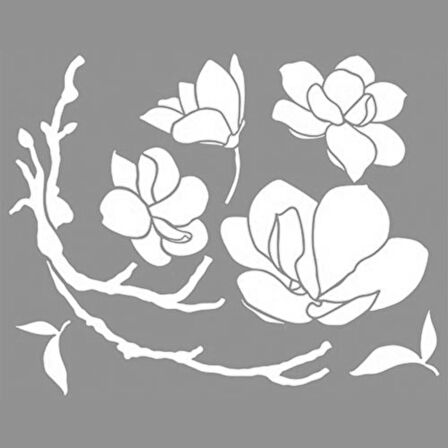 Bloom Branch Stencil Boyama şablonu 30x30 cm, Duvar Stencil, Fayans Stencil, Mobilya Stencil