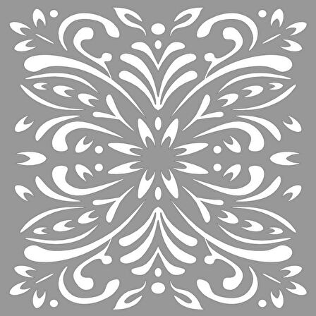 Karo Elizabeth Stencil Boyama şablonu 30x30 cm, Duvar Stencil, Fayans Stencil, Mobilya Stencil