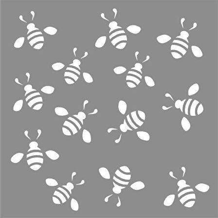 Arılar Desen Stencil Boyama şablonu 30x30 cm, Duvar Stencil, Fayans Stencil, Mobilya Stencil
