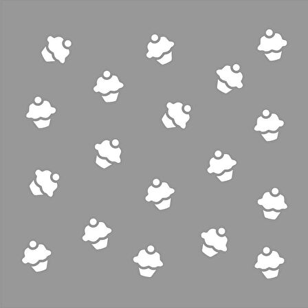 Muffinler Stencil Boyama şablonu 30x30 cm, Duvar Stencil, Fayans Stencil, Mobilya Stencil