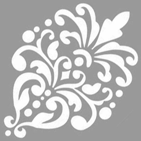 Barok Damask-2 Stencil Boyama şablonu 30x30cm, Duvar Stencil, Fayans Stencil, Mobilya Stencil
