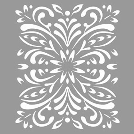 Floral Desen Stencil Boyama şablonu 30x30 cm, Duvar Stencil, Fayans Stencil, Mobilya Stencil