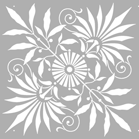 Marigold Çiçek Stencil Boyama şablonu 30x30 cm, Duvar Stencil, Fayans Stencil, Mobilya Stencil