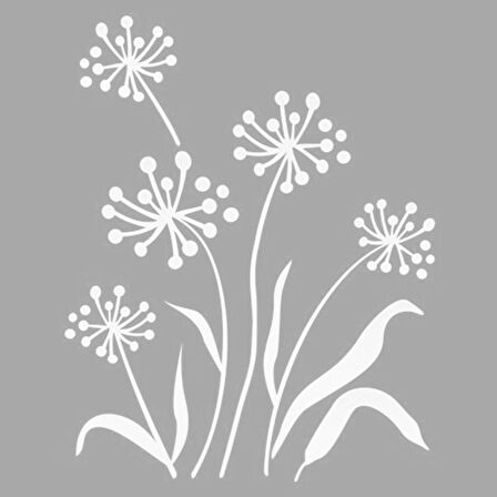 Çiçek Motif-33 Stencil Boyama şablonu 30x30 cm, Duvar Stencil, Fayans Stencil, Mobilya Stencil
