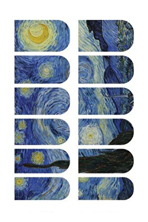 Van Gogh Yıldızlı Gece Tırnak Dövmesi,Tırnak Tattoo,Nail Art ,Tırnak Sticker