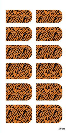 Renkli Zebra Tırnak Dövmesi,Tırnak Tattoo,Nail Art ,Tırnak Sticker