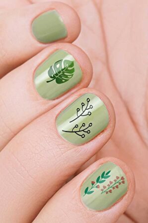 Leaf Tırnak Dövmesi,Tırnak Tattoo,Nail Art ,Tırnak Sticker