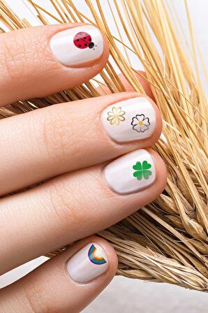 Uğur Böceği Tırnak Dövmesi,Tırnak Tattoo,Nail Art ,Tırnak Sticker