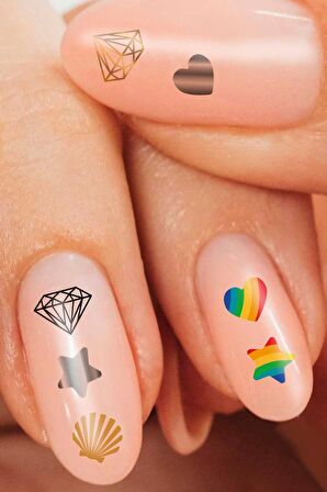 Şekiller Tırnak Dövmesi, Tırnak Tattoo, Nail Art, Tırnak Sticker