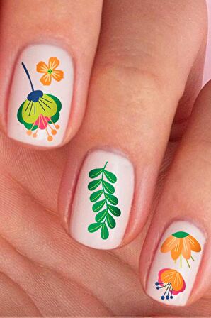 Bahar  Çiçeki Tırnak Dövmesi, Tırnak Tattoo, Nail Art, Tırnak Sticker