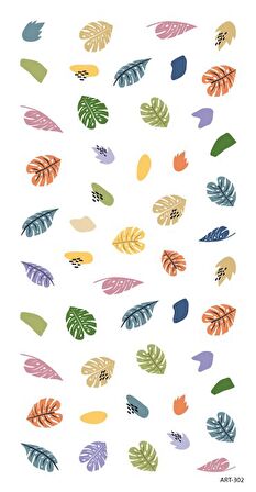 Monstera Yaprakları Tırnak Dövmesi, Tırnak Tattoo, Nail Art, Tırnak Sticker