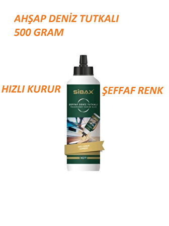 SİBAX AHŞAP DENİZ TUTKALI ŞEFFAF RENK HIZLI KURUR 500 GRAM NS 33