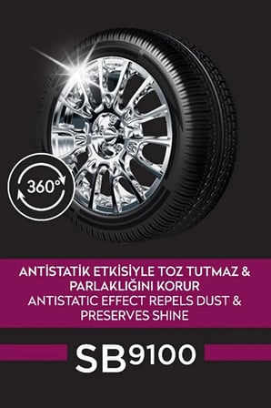 Lastik Parlatıcı Sprey Toz Tutmaz Parlaklığını Korur 500 ML Kod : SB9100 (1Adet)