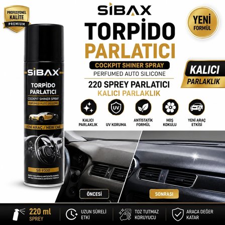Torpido Parlatıcı Sprey Kalıcı Parlaklık 220 mL Kodu : SB9300