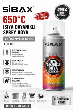 650 Derece Isıya Dayanıklı Sprey Boya Alüminyum Renk 400 ML Ürün Kodu :S903