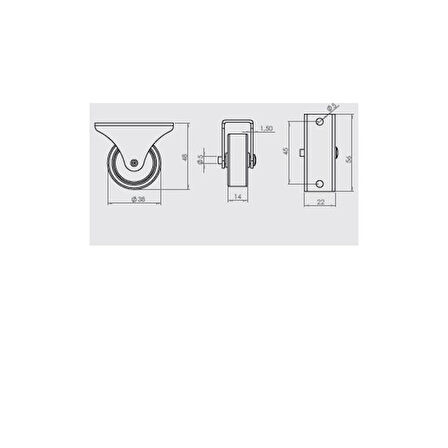 Mobilya Tekeri Sabit H48mm (4 Adet)