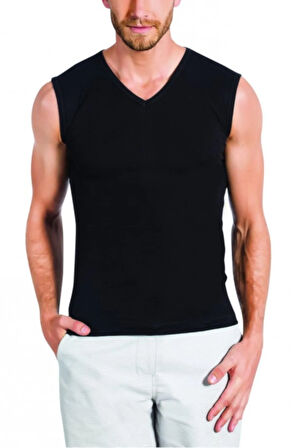 3'lü Paket V Yaka 0 Kol Erkek Fanila Yeni Sezon