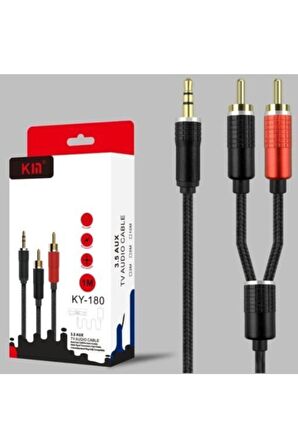 3.5 To 2rca Standart Ses Kablo 1m Kın Ky-180