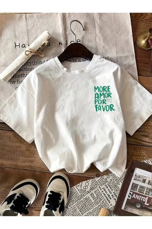 Unisex MORE AMOR Baskılı Tasarım Tshirt