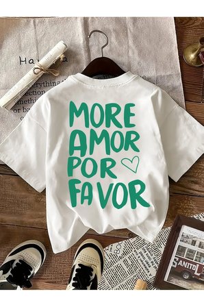 Unisex MORE AMOR Baskılı Tasarım Tshirt