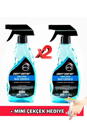 Buz Çözücü Sprey 500 ml 2'li Mini Cam Çekçek Hediyeli