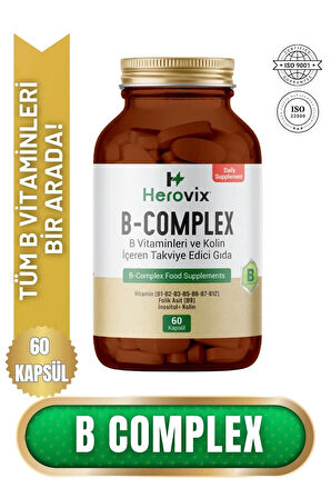 Herovix B Complex 60 Kapsül B Vitaminleri ve Kolin