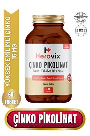 Herovix Çinko Pikolinat 60 Tablet 15 Mg