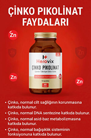 Herovix Çinko Pikolinat 60 Tablet 15 Mg