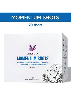 Momentum Shot Rhodiola, L-Tirozin, Sitikolin, L-Teanin, Kafein ve B6 İçeren Takviye Edici Gıda 20 Shot