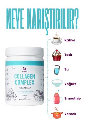 Vitisfera Collagen Doğal Tip I-III Çift Hidrolize Kolajen Peptitleri + trans Resveratrol