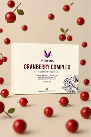 Vitisfera Cranberry Complex 30 Kapsül- Turna Yemişi Ekstresi, D-mannoz, Probiyotik