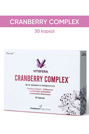 Vitisfera Cranberry Complex 30 Kapsül- Turna Yemişi Ekstresi, D-mannoz, Probiyotik