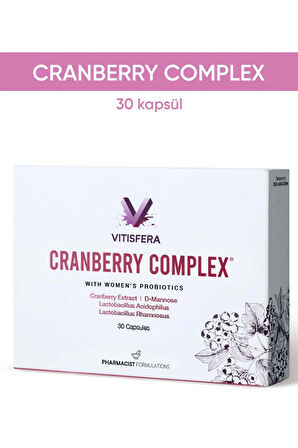Vitisfera Cranberry Complex 30 Kapsül- Turna Yemişi Ekstresi, D-mannoz, Probiyotik