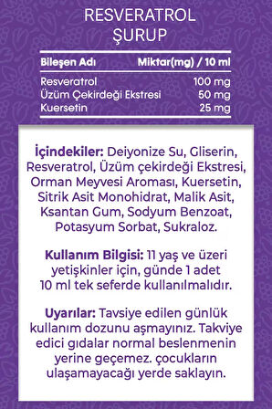 Vitisfera Resveratrol Şurup Orman Meyveleri Aromalı 150 ml
