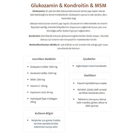 WiseLab Glukozamin & Kondroitin & MSM Tip 2 90 Tablet