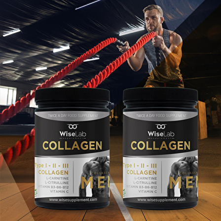 WiseLab Men Collagen 300gr Tip123 L-Carnitine L-Citrulline + WiseLab Men Collagen 300gr Tip123 L-Carnitine L-Citrulline