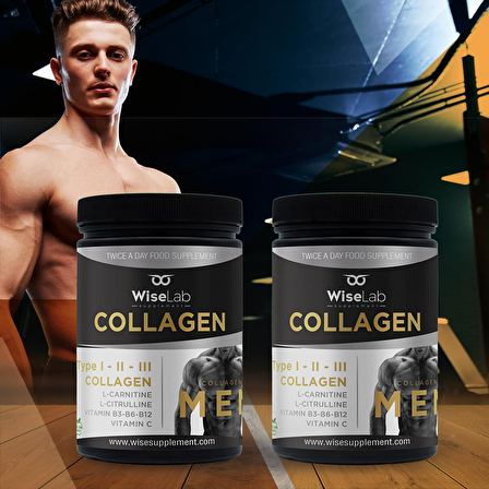 WiseLab Men Collagen 300gr Tip123 L-Carnitine L-Citrulline + WiseLab Men Collagen 300gr Tip123 L-Carnitine L-Citrulline