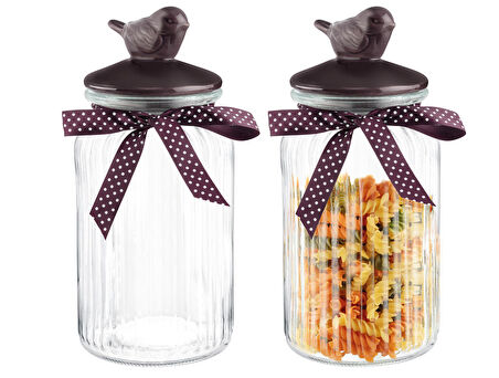 Madame Coco Kuşlu Kavanoz Silindir 1300ML