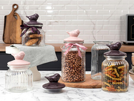 Madame Coco Kuşlu Kavanoz Silindir 1300ML