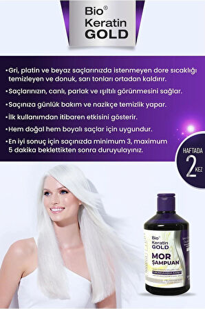 Bio Keratin Gold Mor Şampuan 500 ml