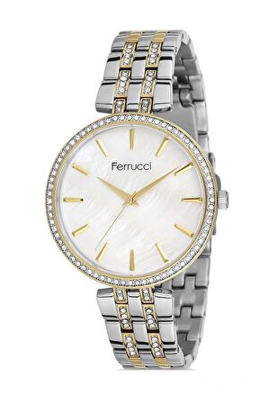 Ferrucci Yeni Sezon 1. Sınıf Çelik Şık Kadın Kol Saat+Nazarlıklı Takı Set