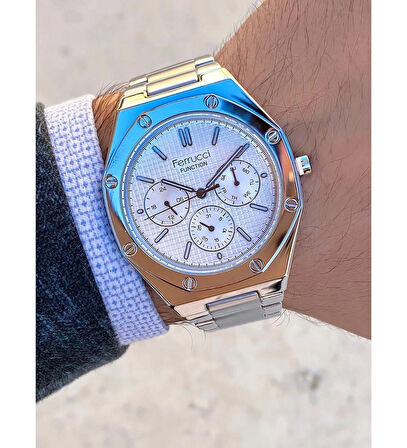 Ferrucci Çelik Kordon Silver Renk Spor Model Erkek Kol Saati