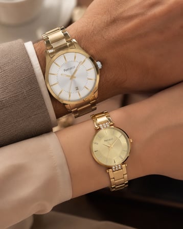 Ferrucci Klasik Şık Model Takvimli Çelik Kordon&Kasa Sevgili Kol Saatleri
